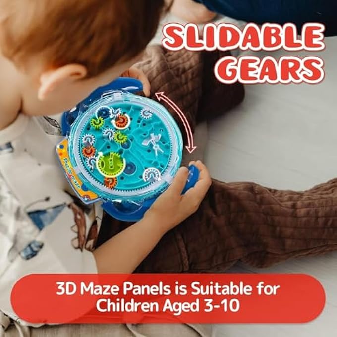 3D MAZE BALL, 3D MAZE PUZZLE FOR KIDS, LABYRINTH GAME MARBLE MAZE, MIND PUZZLES FOR KIDS, BRAIN TEASERS GRAVITY BALL GAME MAZE BALL FOR KIDS TEENS ADULTS (BLUE) - Image 2